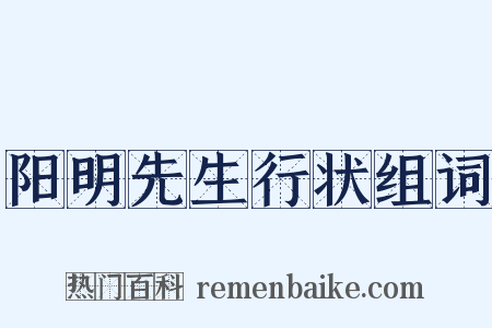 阳明先生行状组词是什么意思的图片